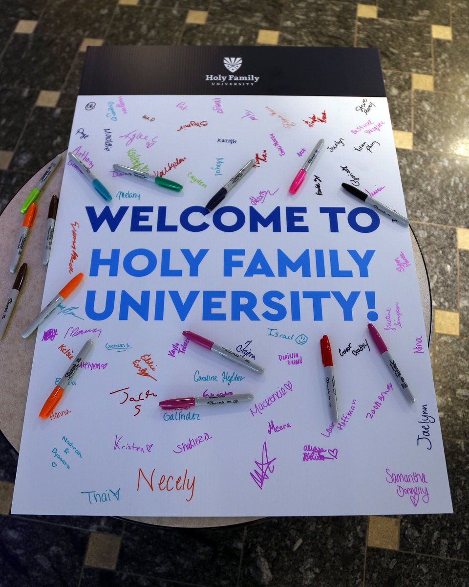HolyFamilyU's tweet photo. So wonderful to welcome our newest Holy Family University students to Orientation bright and early this morning! #HFUOrientation #HolyFamilyU #WelcomeToTheFamily https://t.co/QKmFfvctMr