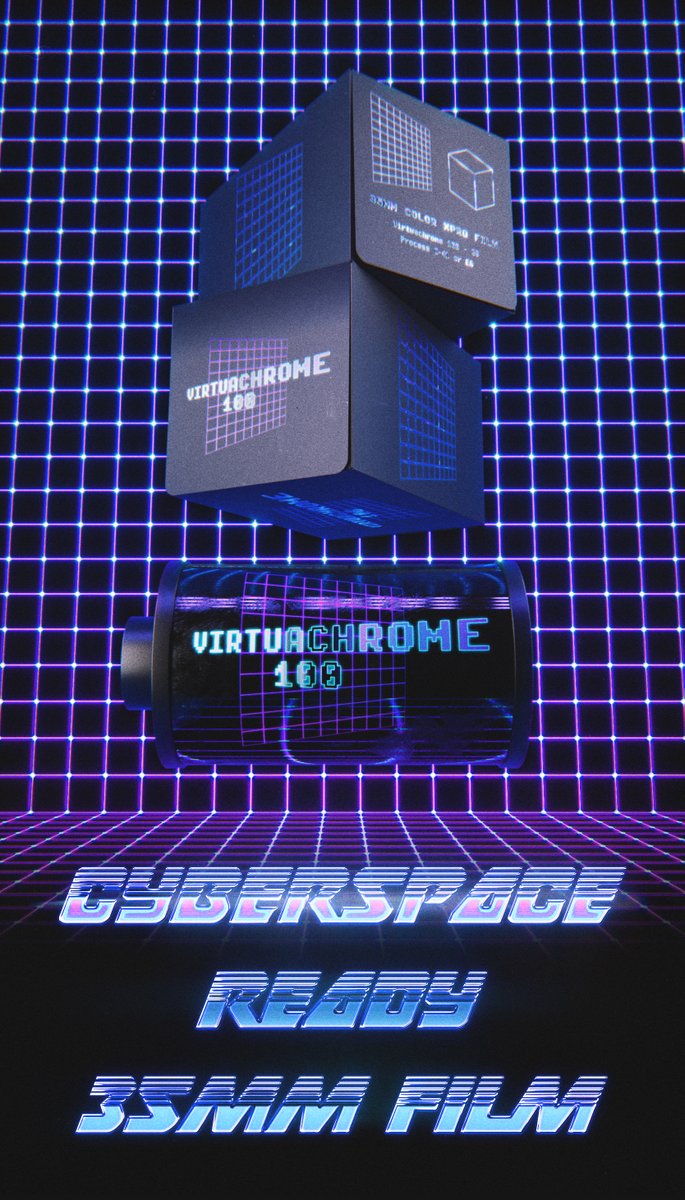 CoronaRenderer's tweet photo. Something different for Friday—CG Artist Giona Andreani took inspiration from 80s Sci-Fi posters when creating the concept for virtual 35mm film, The Virtuachrome 100—an homage to the glorious Kodak Kodachrome 100. See more: https://t.co/XO0bTz1Oj7 https://t.co/GdJ34GbMzM