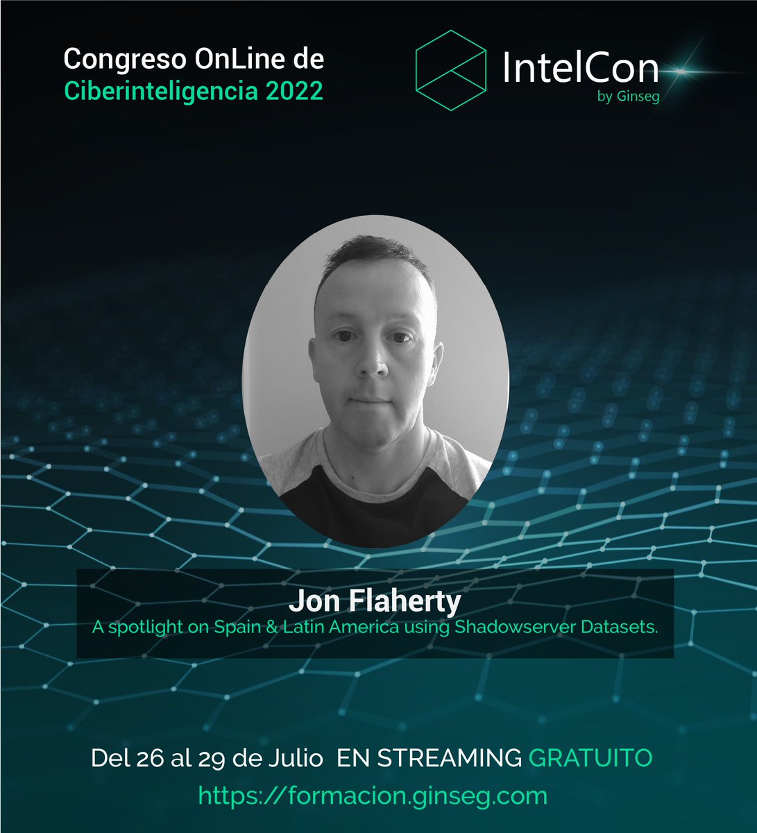 gIntelSeg's tweet image. En esta edición de #IntelCon2022 contamos con Jon Flaherty de @Shadowserver,  que nos hablará sobre #Shadowserver y su uso en el descubrimiento de servicios potencialmente expuestos en España y LATAM, poniendo foco en las infecciones con Malware.

#ciberinteligencia