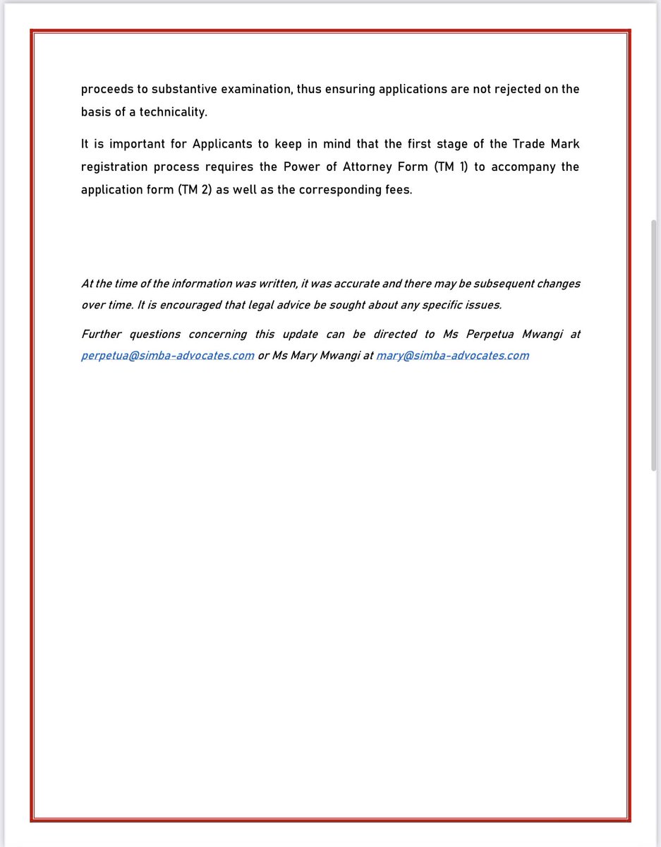 SimbaAdvocates's tweet photo. #LegalAlerts
#LawTwitter
#IntellectualPropertyLaw

Insights on developments on Trade Mark Registration by our very own @swtspaps Partner &amp; Head of our IP Practice. 

#SimbaIP - https://t.co/SuRxsBq3p9 https://t.co/mqJz406KBh