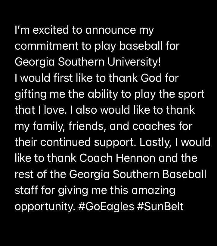BorisSylas's tweet photo. Excited to announce my commitment to play baseball for Georgia Southern University!                  @GSAthletics_BSB @rhennon10 @NCBASpikes @vikingballnwhs @willbradleysp https://t.co/EcXlJeYQcW