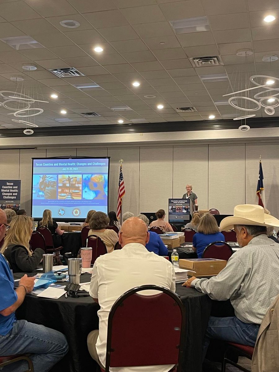 TexasJCMH's tweet photo. Good morning from Round Rock! We are attending the "Texas Counties and Mental Health: Changes and Challenges" conference. The @TexasCounties Texas Judicial Academy and @TJCTC are co-hosting the event. Lots of JCMH speakers! https://t.co/JJXa7l7LMv