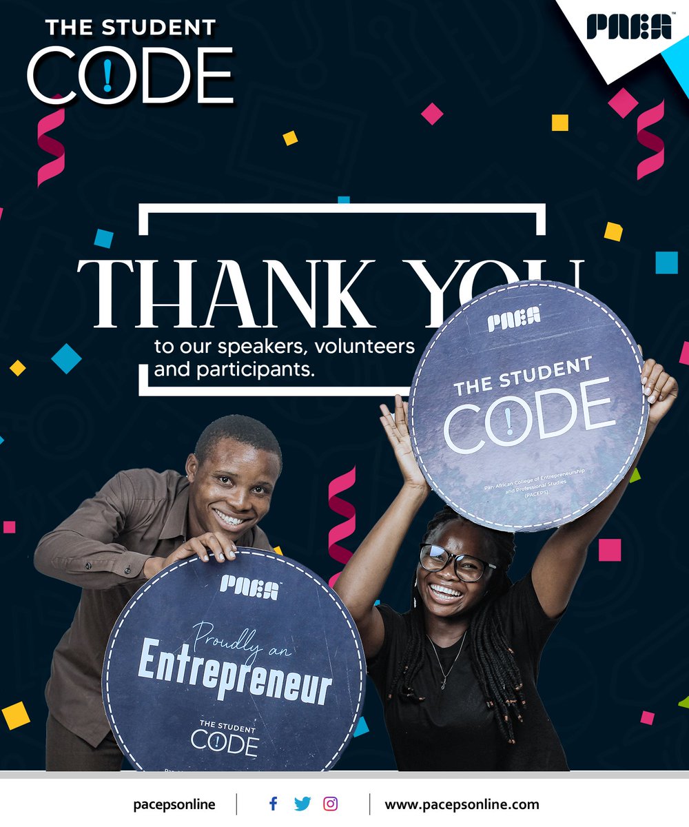 pacepsonline's tweet photo. To our speaker, volunteers and all participants at_*THE STUDENT CODE*_ we say a big thank you for making TSC a success

Definitely not the last and definitely not the best.

See you at the top😌

#thestudentcode
#paceps
#PACEPSSTUDENTS https://t.co/ZFwY9SnWmq