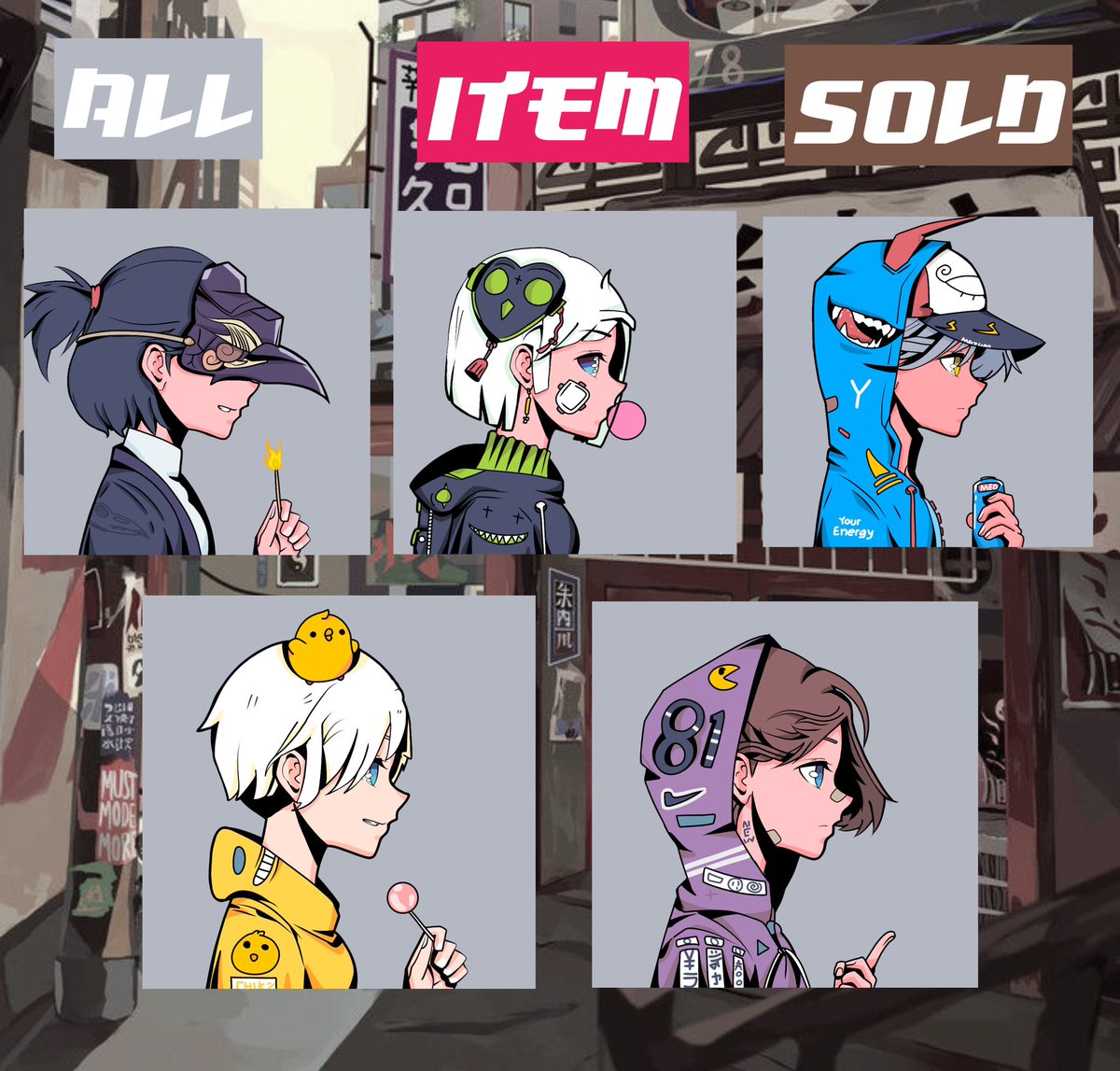 All item Sold🎏
thank you guys for support this project, i love you🥰
New owner:
<a href="/03/">03</a>(instagram)
@samsiar1412_nft 
<a href="/air1152116930/">tamagoyaki🥚🐣| TEAMY🍳</a> 
<a href="/Ryo_NFT_202202/">涼＠悠々自適な生活🍀</a> 
@keita_nft 

#NFTCommunity 
#NFTProject #Meizuko