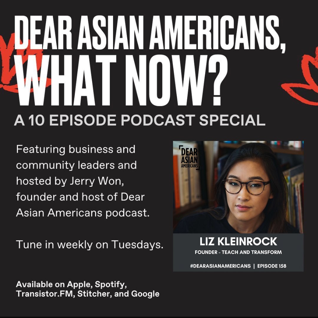 StandwithAAs's tweet photo. On last week's episode of "Dear Asian Americans, What Now?", host Jerry Won speaks to Liz Kleinrock about their visit together to The White House and much more!
This is part of a 10-part podcast series with @DearAsianAm Tune in every Tuesday! https://t.co/vz43bj9lFw