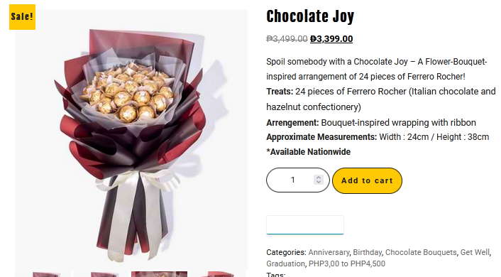 Chocolate Joy - FLOWERSHOPPH.COM Spoil somebody with a Chocolate Joy – A Flower-Bouquet-inspired arrangement of 24 pieces of Ferrero Rocher! flowershopph.com/shop/chocolate… #flowershopph1