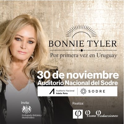 ¡Me encanta Bonnie Tyler! Era esencial escuchar (y cantar) sus canciones mientras crecía en el Reino Unido. Todavía lo es! Si quieres ver a esta cantante 🏴󠁧󠁢󠁷󠁬󠁳󠁿 en vivo, da retweet y cuéntame tu canción favorita de ella👇

📅Sorteo: miércoles 27 de julio.