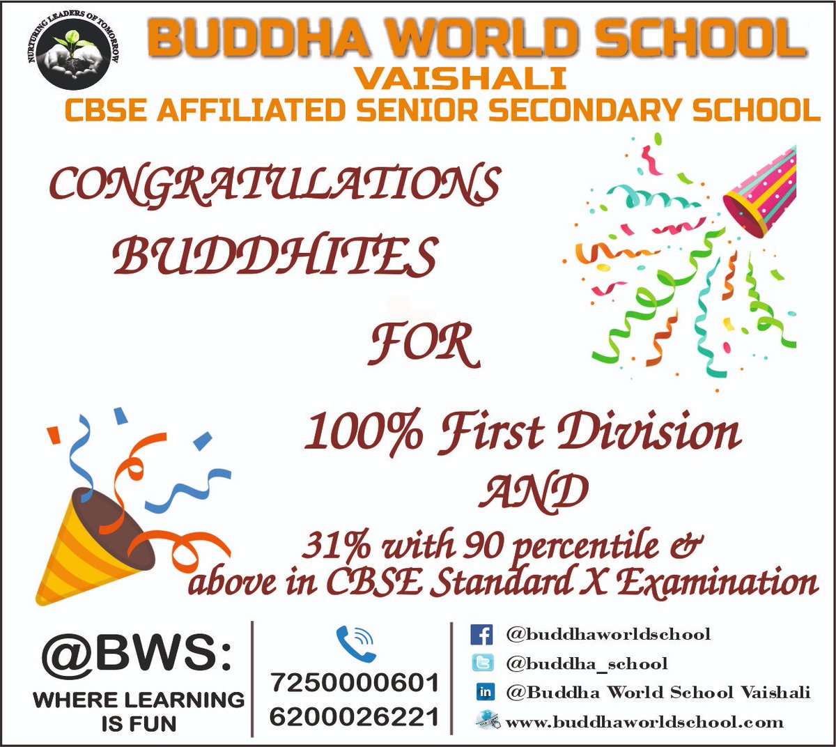 Buddha World School (@buddha_school) on Twitter photo Congratulations to our Students & Acharayas of Buddha World School, Vaishali for securing 100% First Division result in CBSE 10th board examinations #cbse #CBSEResult #CBSEClass10 #cbseresult2022 #school #students #bws #wherelearningisfun <a href="/sarikamalhotra2/">Sarika Malhotra</a> <a href="/Krish_Vaishali/">Krishna Kumar</a> Congratulations to our Students & Acharayas of Buddha World School, Vaishali for securing 100% First Division result in CBSE 10th board examinations #cbse #CBSEResult #CBSEClass10 #cbseresult2022 #school #students #bws #wherelearningisfun <a href="/sarikamalhotra2/">Sarika Malhotra</a> <a href="/Krish_Vaishali/">Krishna Kumar</a>