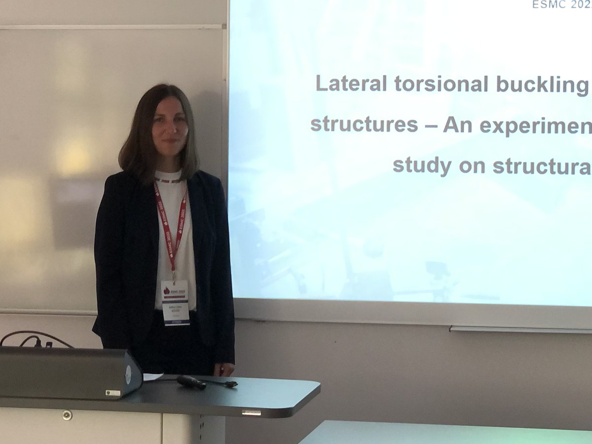 rubstahl's tweet photo. At the European Solid Mechanics Conference 2022 in Galway from 4 to 8th July, Anna-Lena Bours held an invited talk in the 'Steel Structures' session.
#ESMC2022 #conference #Galway #steel #stability #presentation https://t.co/vkj6FksFK6