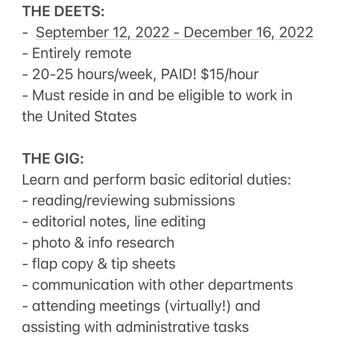 asiacharden's tweet photo. The FSG BYR editorial internship is back for Fall 2022!! I’m recruiting ⭐️for a limited time only⭐️ If you’re interested in children’s editorial, here’s your chance to work with the best team in the biz!

Details in the images attached, closed captions in the thread. https://t.co/J0ANcmsIgN
