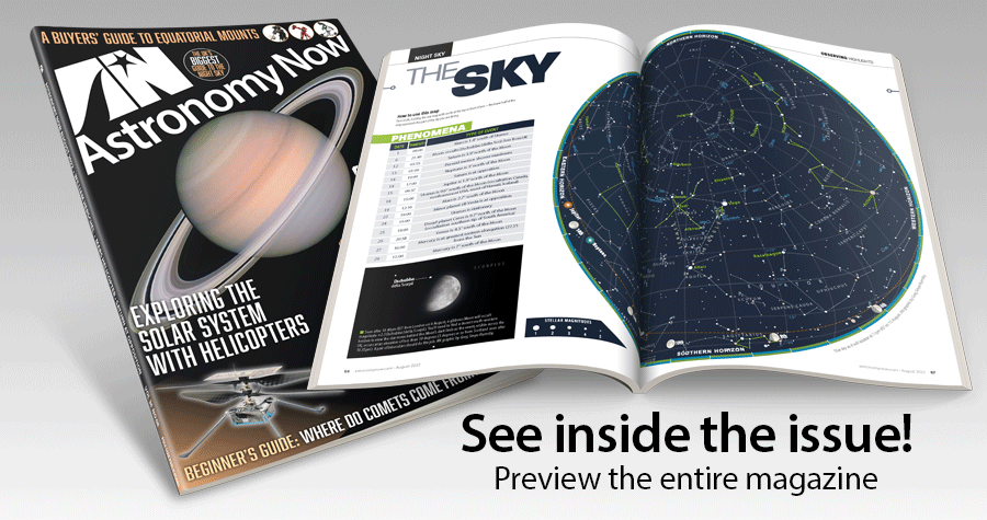AstronomyNow's tweet photo. Our August issue is out now! Take a sneak peek inside the issue. Get your copy in the shops or order online for home delivery in print or digital download: https://t.co/GTGoWpVd7I https://t.co/cx9aIfDlSb