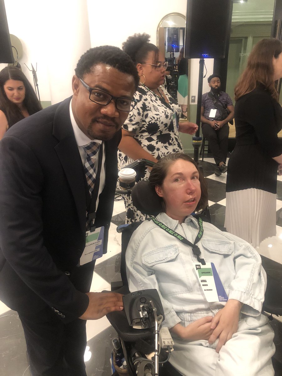 OluseunD's tweet photo. Soilidariry pose with @annagouker (A Disability Advocate) after her speech at the @NLC #CONVENTION2022 #Philly2020, @RageFund https://t.co/wdhVukSqWU