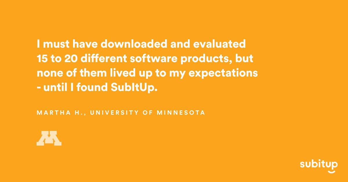 SubItUp's tweet image. We&apos;re proud to partner with the University of Minnesota! @UMNews