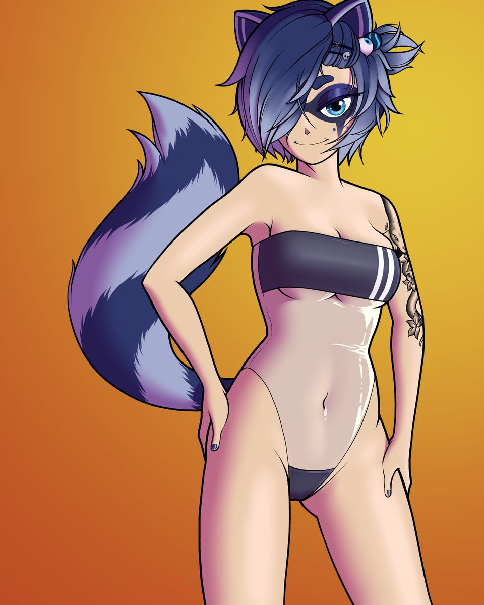 Oh my...Snuffy found a #GrisSwimsuit !

To be honest, I think it complements her features quite nicely 🔥🔥🔥 🦝

#snuffyart #ENVtubers