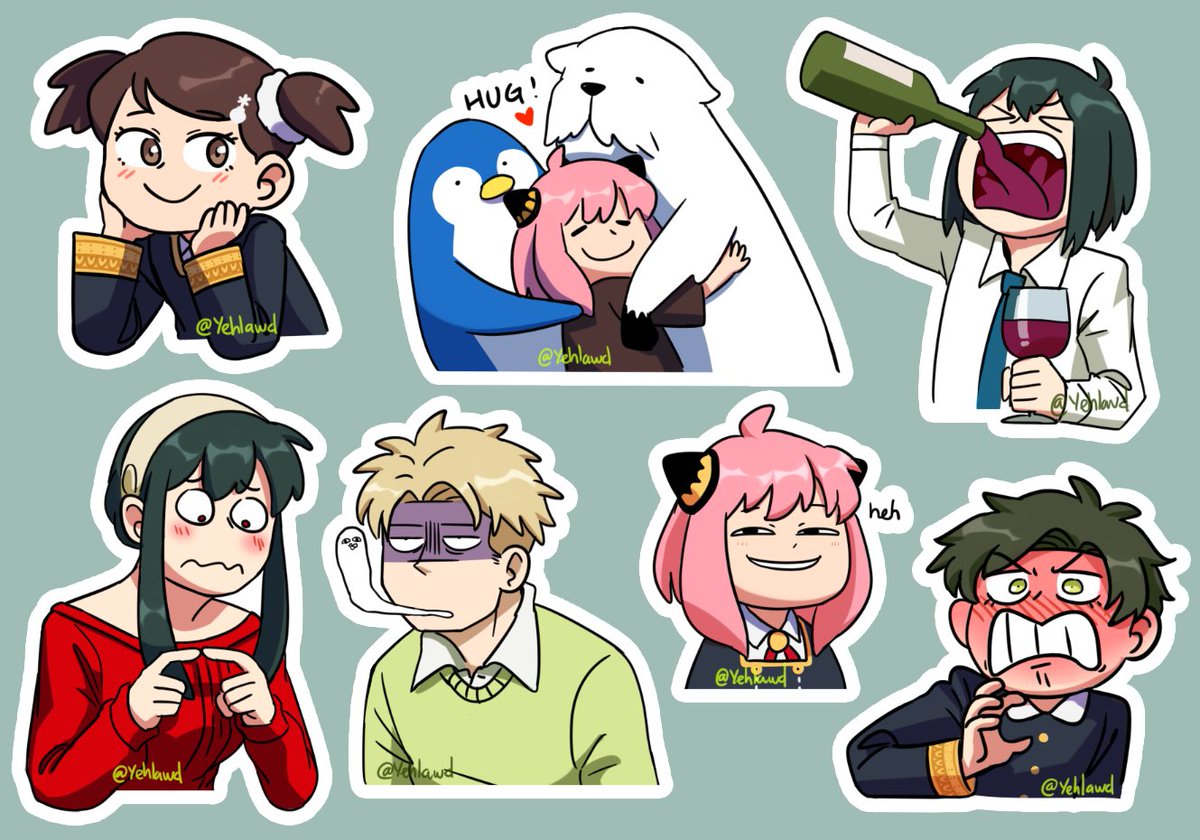 Randomly drew a set of characters as sticker for upcoming local event #SPY_FAMILY #スパイファミリー #SPYxFAMILY 