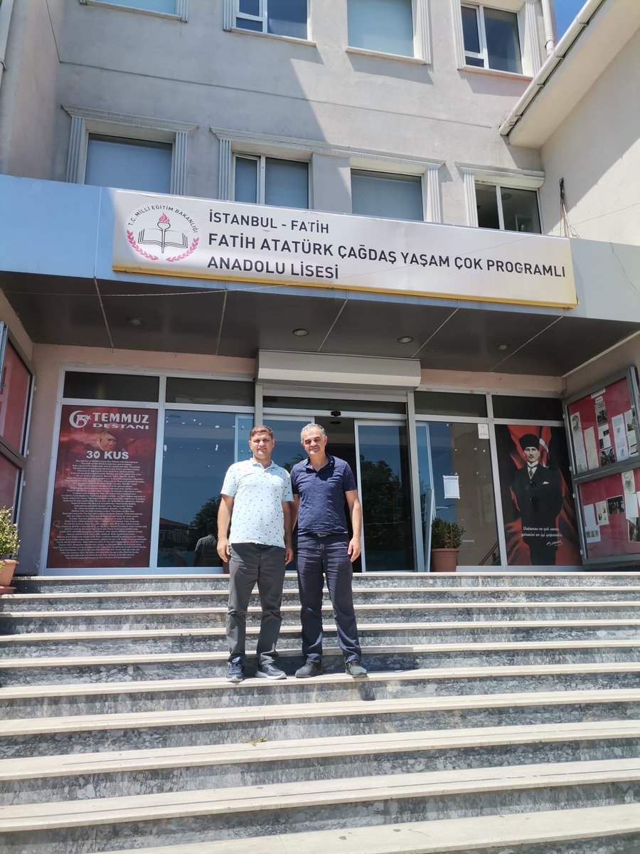 Fatih ilçemizde ki;
✅ Çapa Fen Lisesi Md. Fatih Boyracı
✅ Alaattin Gövsa Oo Md Ali Osman Büyükal
✅ Engin Sever Anaokulu Md  Hayrettin Tunç
✅ Atatürk Çağdaş Yaşam ÇPL  Md Abdulkadir Özkul müdürlerimize ve yönetici arkadaşlarımıza misafirperverliği için teşekkür ederiz.