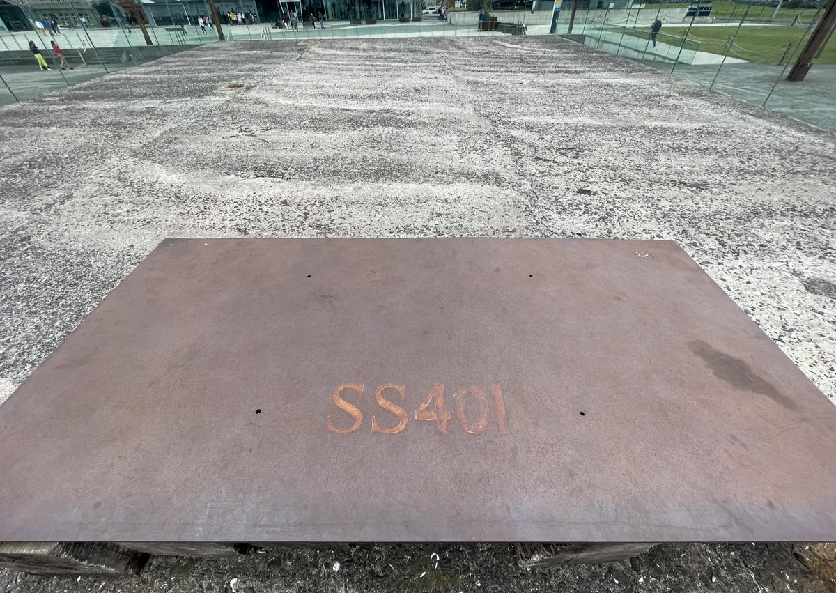 edward_gillin's tweet photo. Surveying the dock where, in 1911, RMS Titanic and Olympic were built. Nicely marked out with white paving stones to give a sense of scale

#titanic @TitanicQuarter #belfast #history #olympic #ship #history #maritimehistory #ocean #liner @TitanicBelfast @VisitBelfast #engineering https://t.co/EWeCEdOVv2