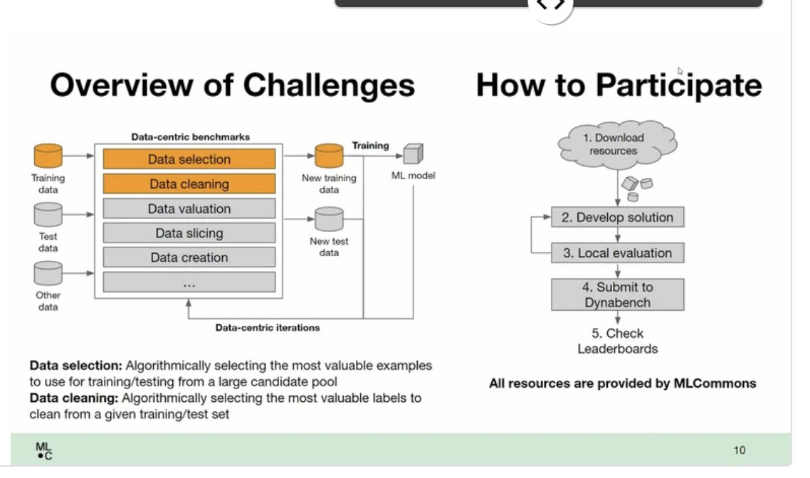 laroyo's tweet image. #WillGaviriaRojas presenting #DataPerf challenges dataperf.org/challenges --&amp;gt; check the website to participate in one or more of the #challenges (1) Speech Data Selection, (2) Vision Data Selection and (3) Vision Data Debugging @MLCommons @DataCentric_AI