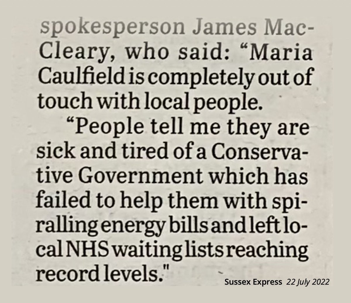 This Conservative government has failed to help with spiralling energy bills and left local NHS waiting lists reaching record levels.

<a href="/JamesMacCleary/">James MacCleary MP</a> 🔶 #LibDems in today’s <a href="/sussex_express/">Sussex Express</a> 

#CostOfLivingCrisis #NHSCrisisNow