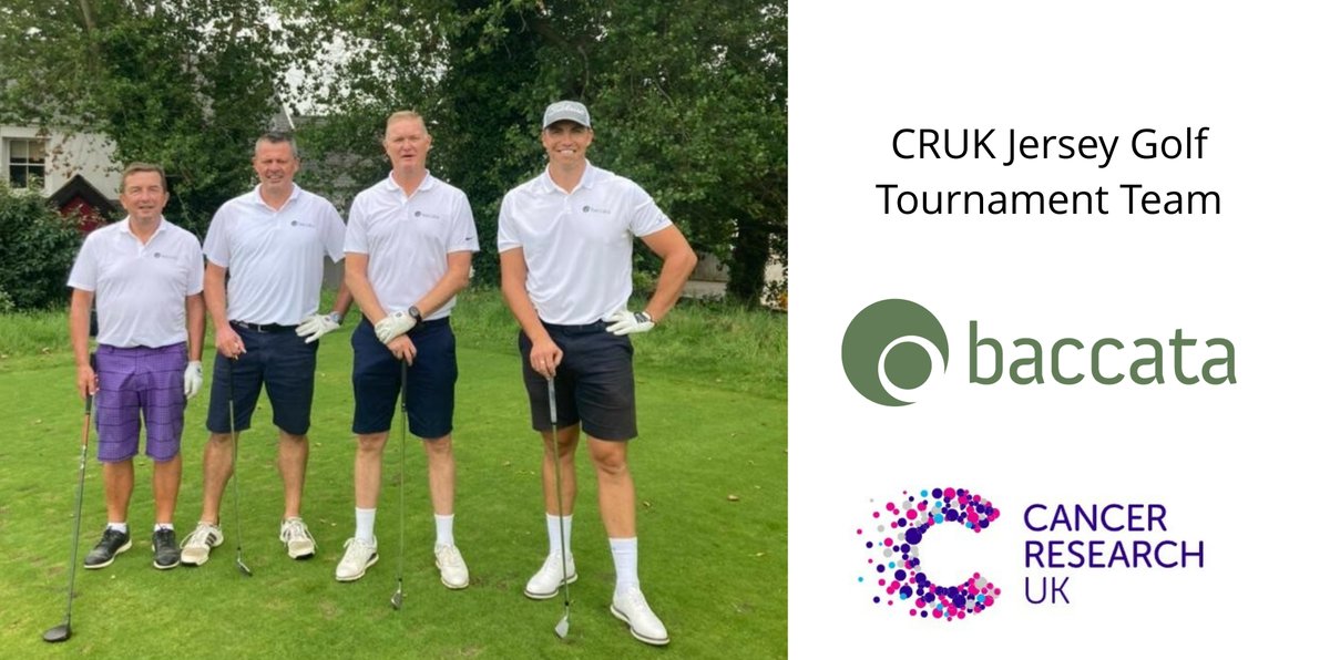 It has been fantastic to be involved in 2022 Cancer Research UK Jersey Golf Tournament today at the Royal Jersey Golf Club. The Baccata Team, Tim Cartwright and Sean Kenny teed off with guest players Allan Wood from Jersey Finance &amp; Mark Rondel of abrdn. #golfday #fundraising