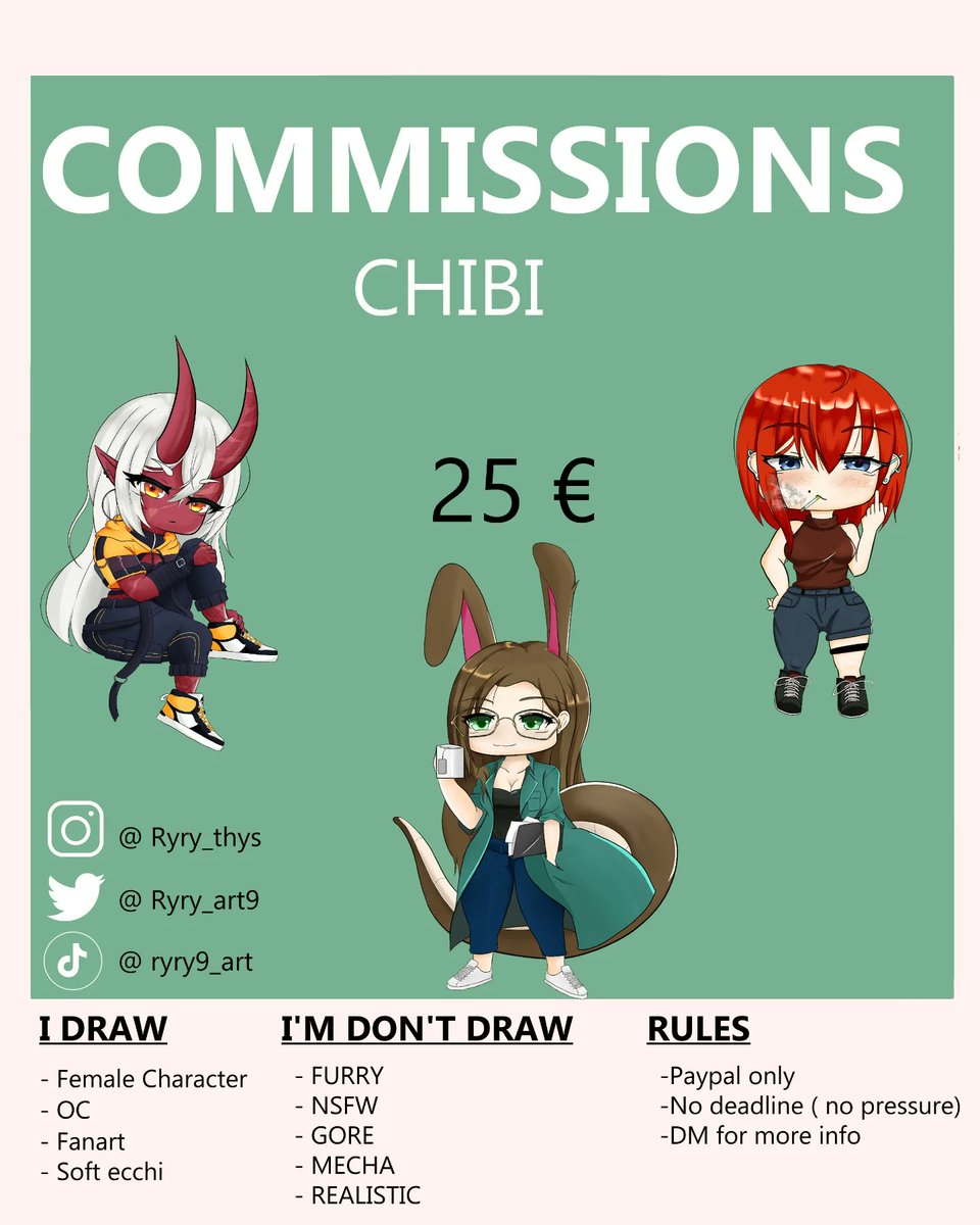 Ryry_art9's tweet photo. COMMISSIONS
Bonjour tout le monde je lance enfin mes commissions n'hésitez pas à me mp pour plus d'informations 🤎

Hello everyone i finally launch my commissions do not hesitate to mp me for more information 🤎
#commissionsopen #Commission #ArtistOnTwitter https://t.co/dqxoYpkMAb