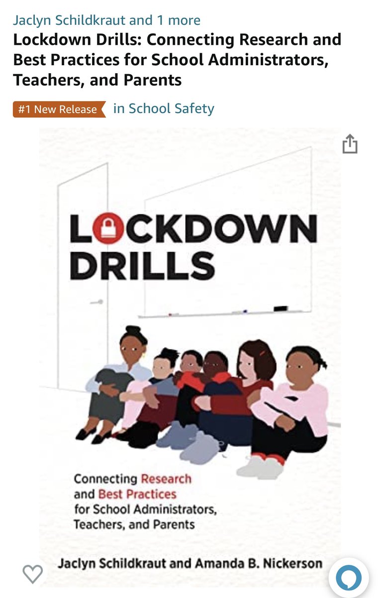 Dr. Jaclyn Schildkraut 🟧 (@jschildkraut80) on Twitter photo So the day keeps getting better for our book: we are the #1 new release in school safety on <a href="/amazon/">Amazon</a>! 🤩 Looking forward to getting this out there to help ensure drills are done right.
Out 9/6, but you can preorder your copy now: a.co/d/jkyNfJq
<a href="/DrAmandaNick/">Amanda Nickerson</a> <a href="/mitpress/">The MIT Press @mitpress.bsky.social</a> So the day keeps getting better for our book: we are the #1 new release in school safety on <a href="/amazon/">Amazon</a>! 🤩 Looking forward to getting this out there to help ensure drills are done right.
Out 9/6, but you can preorder your copy now: a.co/d/jkyNfJq
<a href="/DrAmandaNick/">Amanda Nickerson</a> <a href="/mitpress/">The MIT Press @mitpress.bsky.social</a>