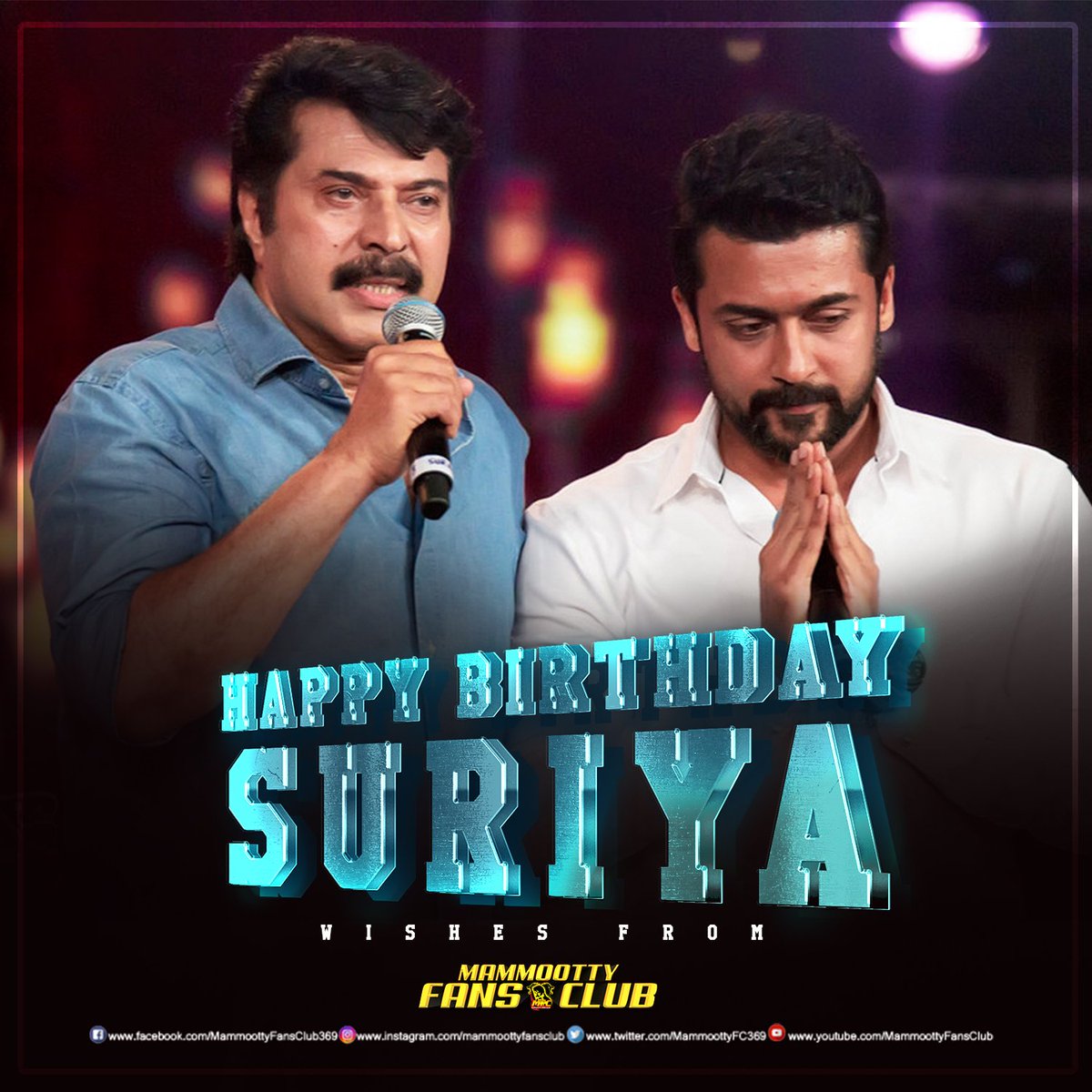 MammoottyFC369's tweet photo. Wishing Happiest birthday to Nadippin Nayakan @Suriya_offl behalf of all @mammukka fans ❤️

Congratulations on winning National Award for  Best Actor ❤️

#HBDDearSuriya #Mammootty https://t.co/19PGSIHnmr