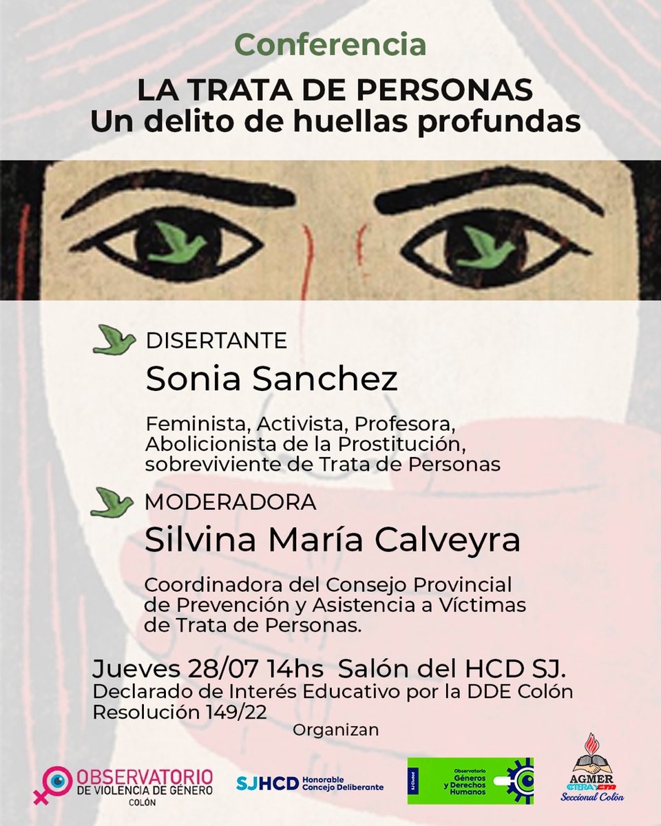marisafo88's tweet photo. El jueves 28 a las 14 hs. estará en el Concejo Deliberante Sonia Sanchez, quien fuera víctima de la trata de personas. Los invito a escuchar su relato sobre este delito de huellas profundas. https://t.co/lJcHiCXFnb