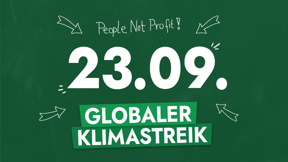 💥 NEWS: Am 23.09. streiken wir global für Klimagerechtigkeit!

Während die Klimakrise eskaliert, steigt die Politik wieder in Fossile ein. Fridays for Future streikt daher weltweit unter #PeopleNotProfit für eine Politik, die endlich Menschenleben über Konzerninteressen stellt!
