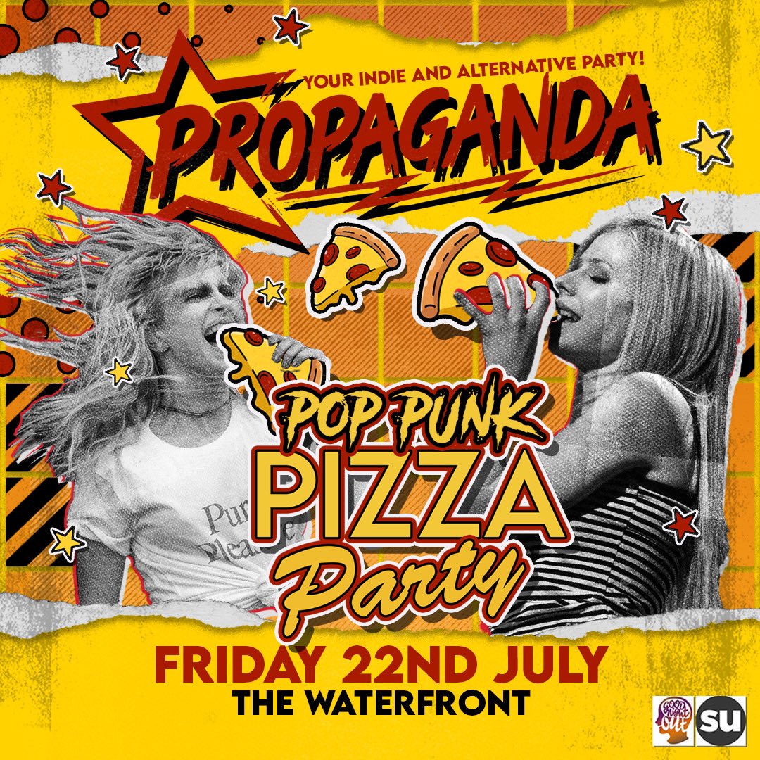 🍕TONIGHT!!! Join <a href="/PropagandaNwich/">Propaganda⚡️</a> for another Pizza Party, topped with wall-to-wall Pop Punk Bangers 🍕
🚨Grab your Advance tickets now to get in on a slice of this excitement : fatso.ma/V4eu 🚨