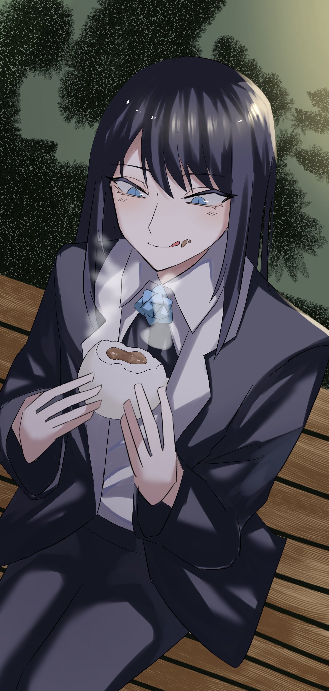ツクノ月 公園で肉まんを食べるadoさん Adoart イラスト T Co 8a3lxpnoub Twitter