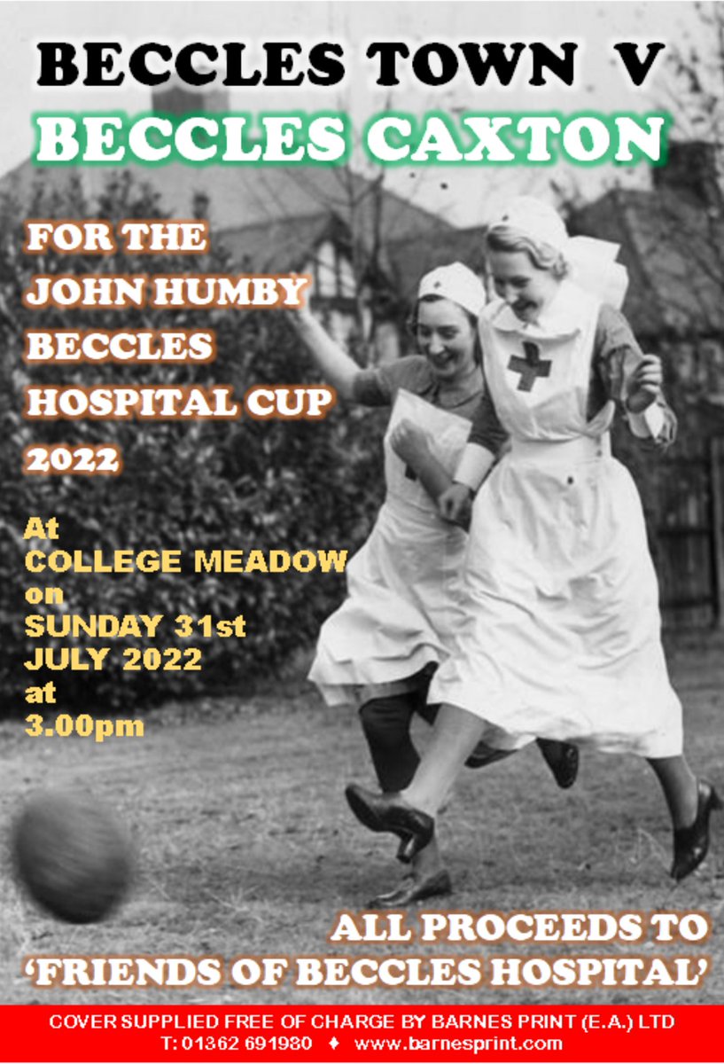 HOSPITAL CUP ||

That time of the year again where we host <a href="/BecclesCaxtonFC/">Beccles Caxton FC</a> for the John Humby Hospital Cup 🏆

📅 Sunday 31st July
⏲️ 15.00ko

Any support is welcome for a great cause!

Contact <a href="/mj1963/">mark</a> to book a seat for pre match lunch !

#HospitalCup #UpTheTown #OurClub⚪️⚫️⛵️