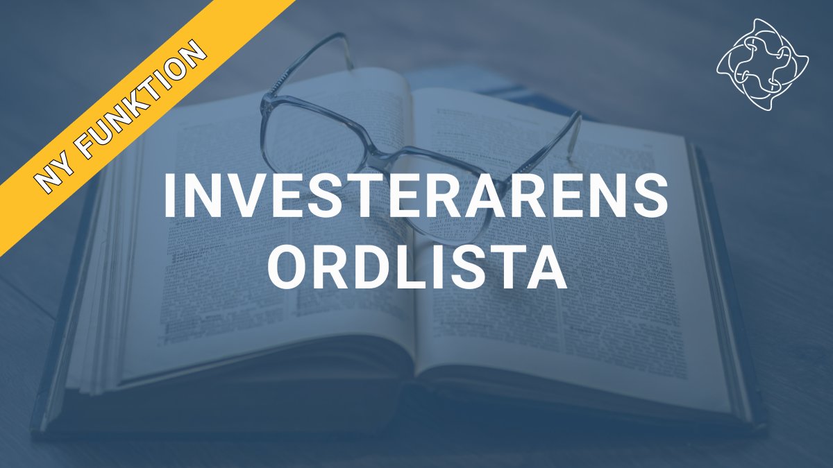 edgerfinance's tweet photo. Ny funktion på hemsidan! Under förra veckan lanserades vad vi kallar för Investerarens Ordlista på plattformen - allt för att underlätta för våra användare. Med hjälp av ordlistan kan du nu hitta definitioner på redovisningstermer, nyckeltal och annat relaterat till investeringar https://t.co/2dbTJ3VkyI
