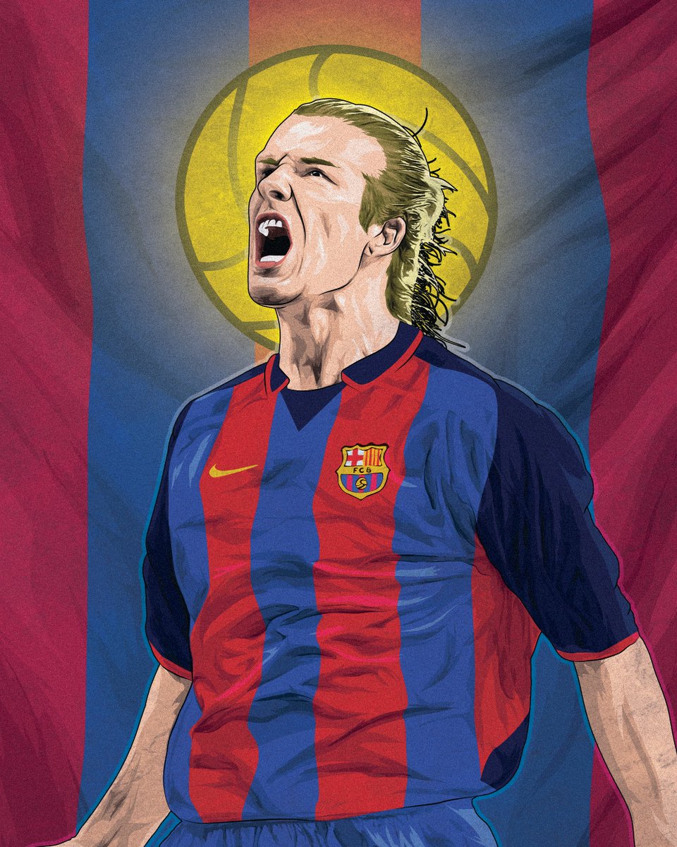 hazdoeswhatever's tweet photo. My entry for @just_doodlin86’s #NearlyMen project.
I was gutted when Becks left United for Real Madrid, so here I am imagining he went to Barça instead!
Would Ronaldinho have come to us instead? Leaving Arsenal to sign Cristiano? Who knows how different things could have been? https://t.co/qJFtywC42s