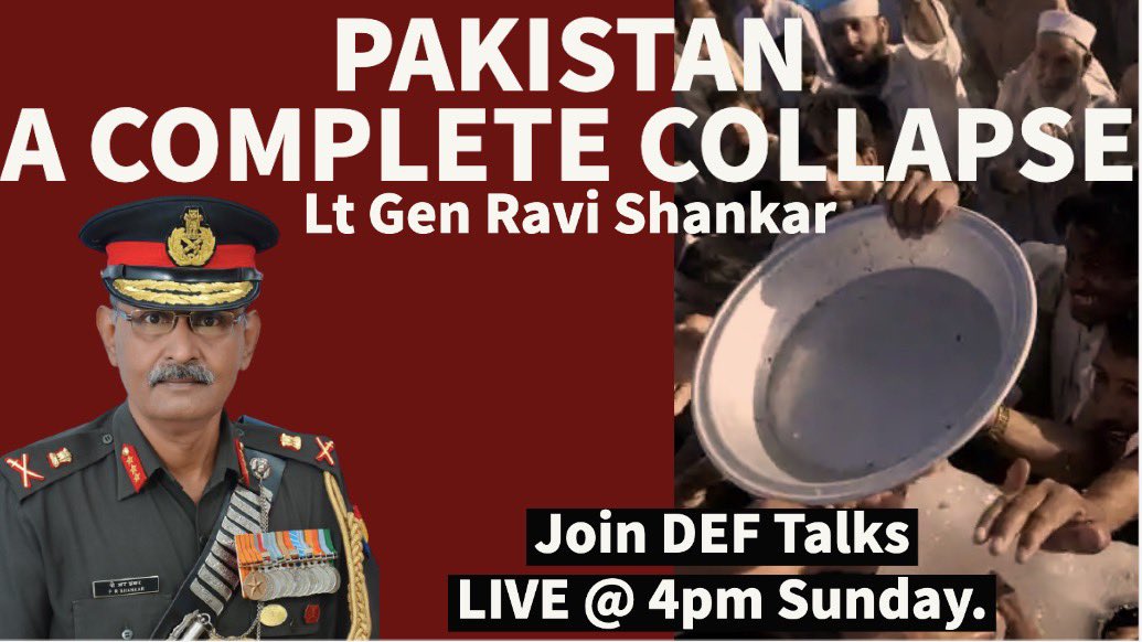 AadiAchint's tweet image. Join #Deftalks @YouTube this Sunday for a LIVE session on Pakistan with @palepurshankar Lt Gen Ravi Shankar at 4 pm. #Pakistan