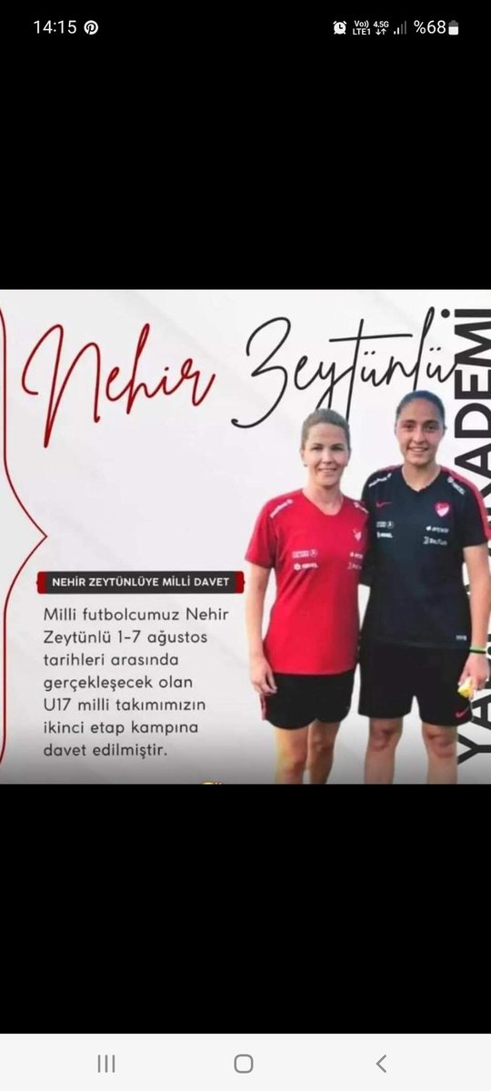 Kadın sporcularımızdan Nehir Zeytünlü U 17 Kadın Milli Takımı 2.etap kampına davet edilmiştir. Tebrik eder, başarılar dileriz🇹🇷

<a href="/taskk_1980/">Türkiye Amatör Spor Kulüpleri Konfederasyonu🇹🇷</a>
<a href="/ayhanoshan/">Ayhan ÖZHAN</a>
<a href="/nderserdarztrk/">Önder Serdar Öztürk</a>
<a href="/kenanaral/">Kenan Aral</a>