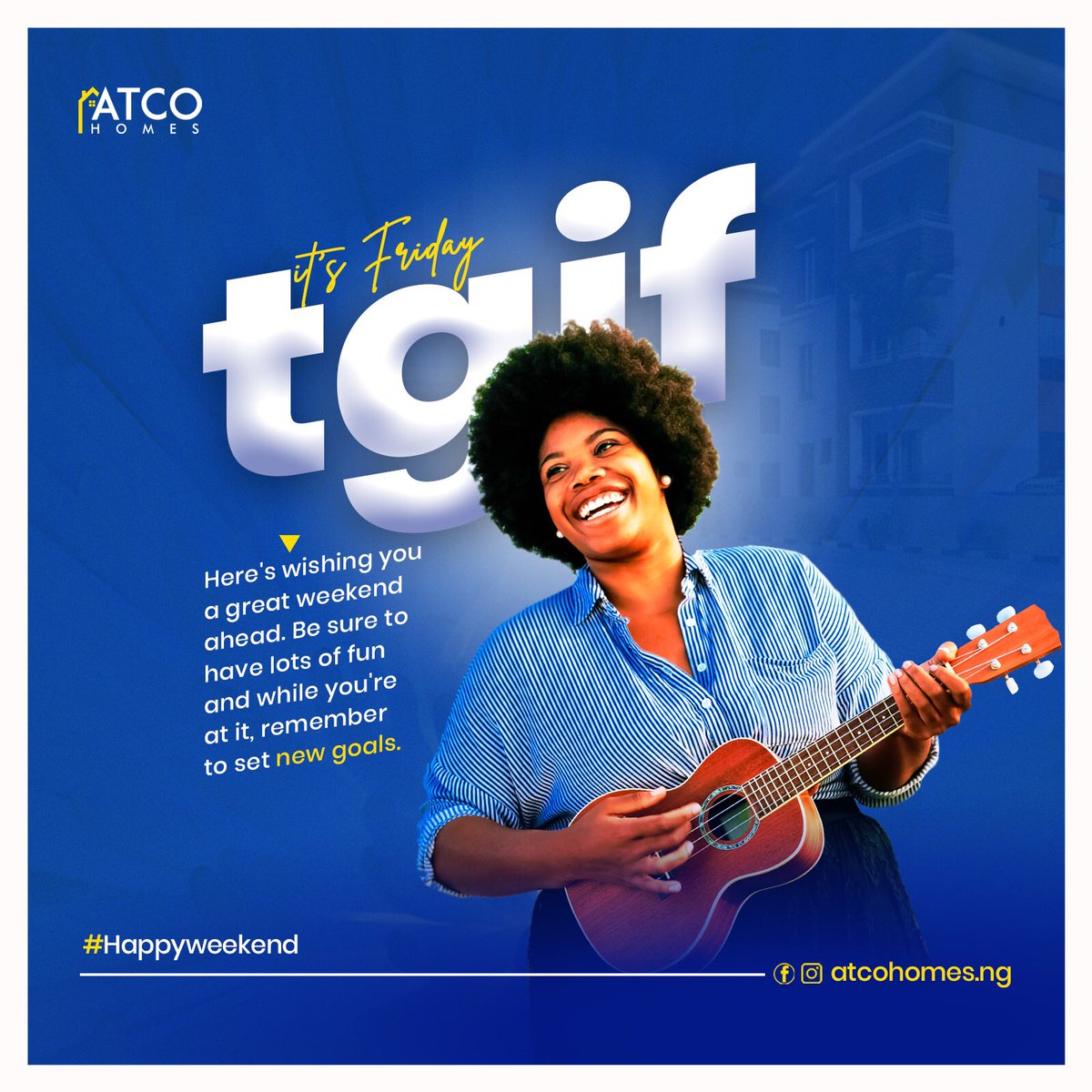 Atcohomes's tweet photo. The weekend is here again and it’s a great time to relax, check how far you have gone with your tasks and set new ones. 

From everyone at ATCO Homes we wish you a happy weekend. 

ATCO Homes... Always Thriving Community where dreams become reality to a wealthier Life #Lekki https://t.co/7QKu11eeyL