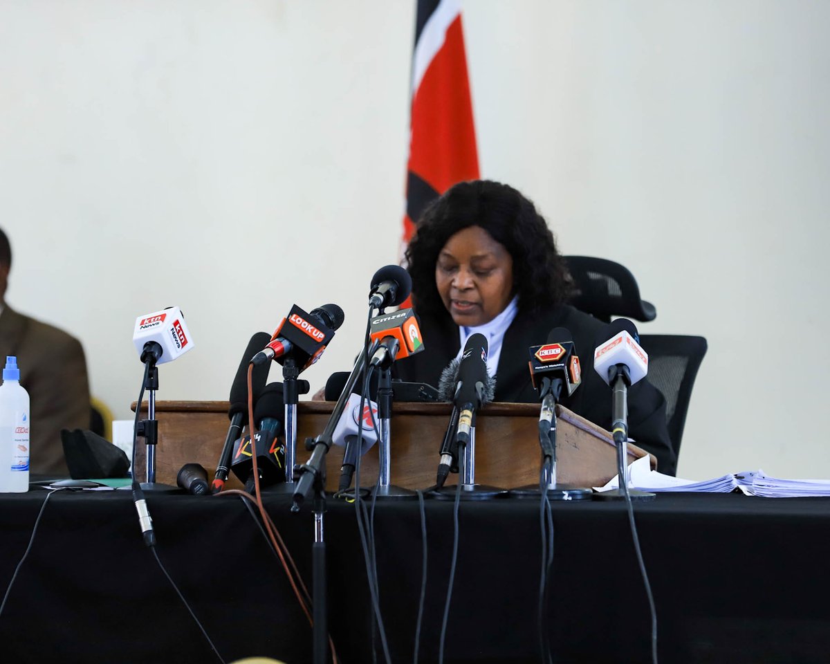 IJMKenya's tweet image. Justice Jessie Lessit has found three police officers (Sergeant Frederick Leliman, Stephen Cheburet and Sylvia Njoki) as well as  police informer Peter Ngugi guilty of  murdering lawyer Willie Kimani, Joseph and Josephat on June 23, 2016. She acquitted Leonard Mwangi.#JusticeNow