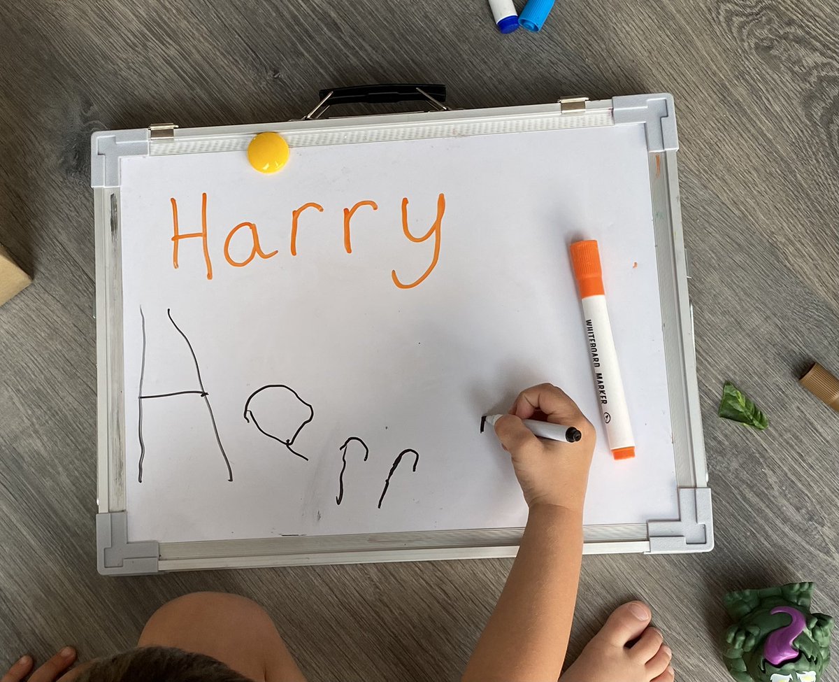 K8Solo's tweet image. My 4 year old son starts school in Foundation this August. He keeps asking to write his name, I think he’s done a great job! 💜

#edutwitter 
#newlearner
#foundation #school