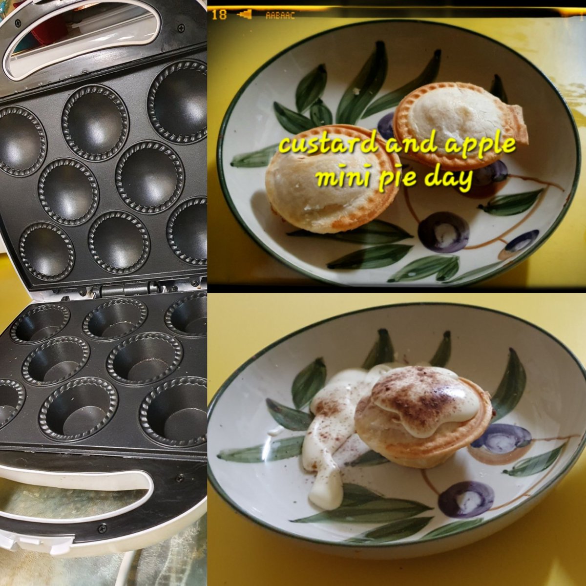 anniebah's tweet photo. #tourpie Served with a dollop of cream and only one left now! For Ron 🙃 #lateron #minipiemaker #pieday #couchpeloton #toursnacks https://t.co/S0vLXXBaWC