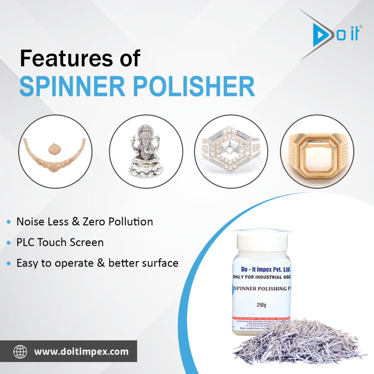 Doit_Industries's tweet photo. Features of Spin Pin

Follow @doitimpex
Follow @doitimpex 

#spinnermachine #spinpin #doitimpex #machine #machinery  #jewelry #jewellerymachine #post #vecna #zevar #dagina #surat #jewelry #polishing #coimbatore #mumbai #navimumbai #explorepage https://t.co/mrdCQRaYao