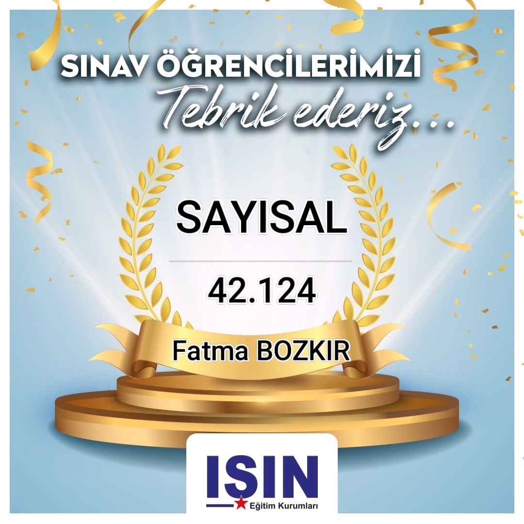 IsKurumlar's tweet photo. YKS sınavında Sayısal 42.124 üncü olan öğrencimiz Fatma BOZKIR'ı başarısından dolayı tebrik ediyoruz. @fatmabozkir_ @Yesiltas01 @hasanekinci01 https://t.co/B0ubaWWH1G