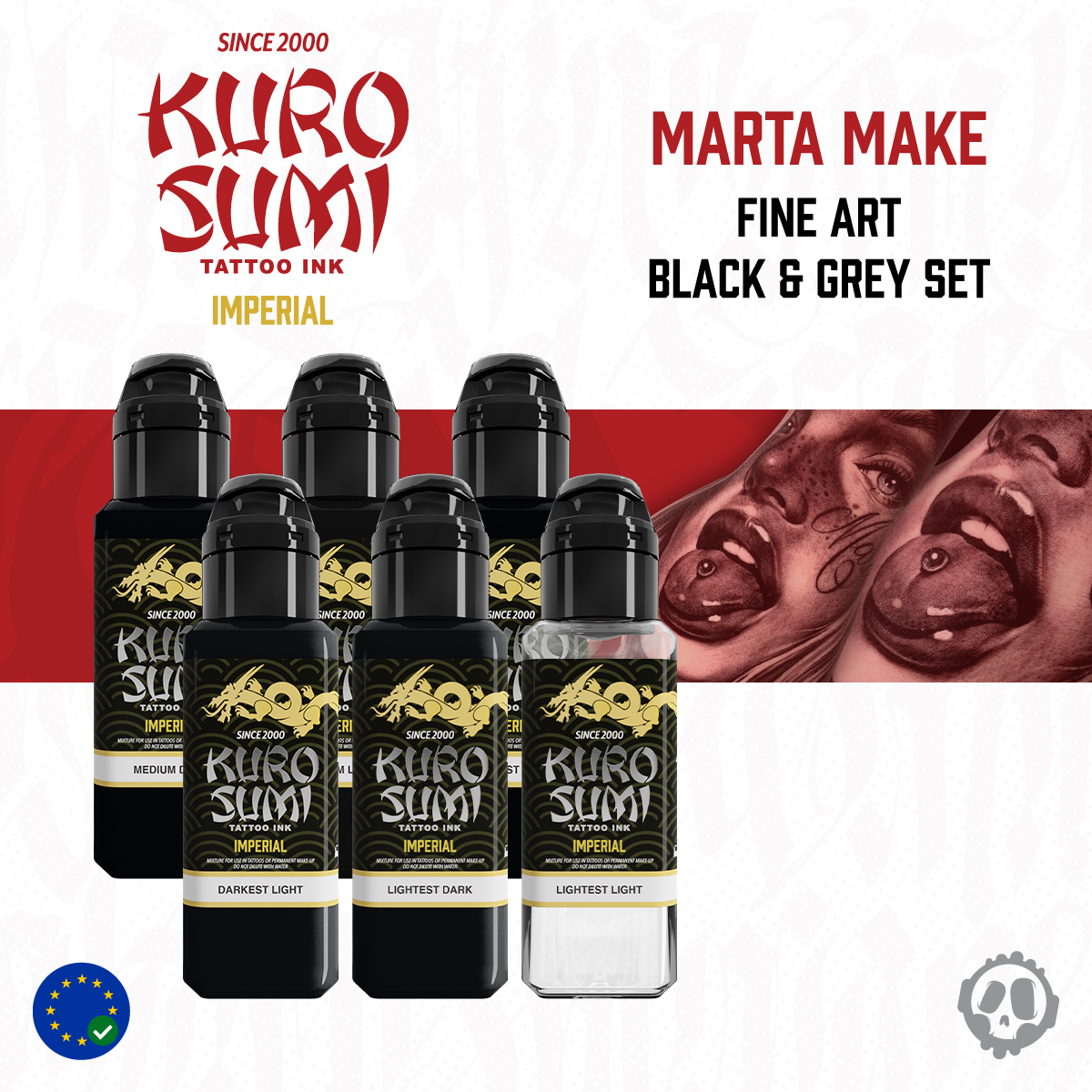 Killer Ink Tattoo on X: The Fine Art Black & Grey Set was created by Kuro  Sumi in collaboration with Pro Team artist @martamakeart & joins the new  #REACH compliant Imperial range.