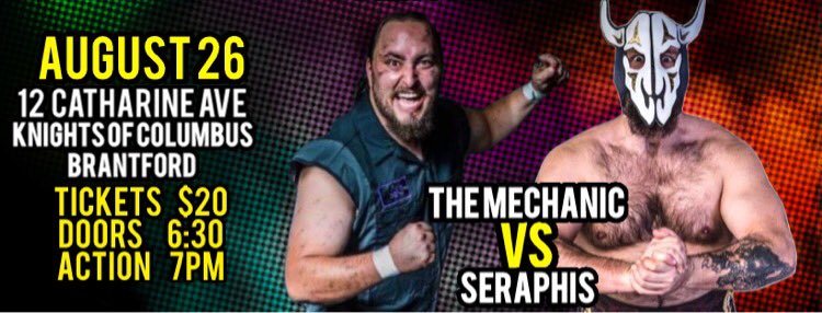MCWBrantford's tweet photo. Match 3 announced and features our own resident mechanic @DocRichards629 going one on one with the debuting Mastodon Seraphis!!!! #Brantford #ProWrestling #OntarioIndyWrestling #BuyInAndMarkOut https://t.co/PsgNCnbNr8