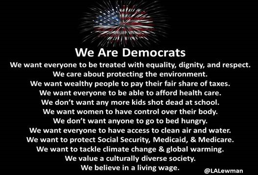 namwella1961's tweet photo. If you care about education, health care, tackling the climate crisis, clean air & water, paid family leave, fixing roads & bridges, affordable prescriptions, and you want to see Trump & the coup plotters held accountable, You're a Democrat.
#DemVoice1 #January6thHearing #TruBlue https://t.co/obX5okxfPz