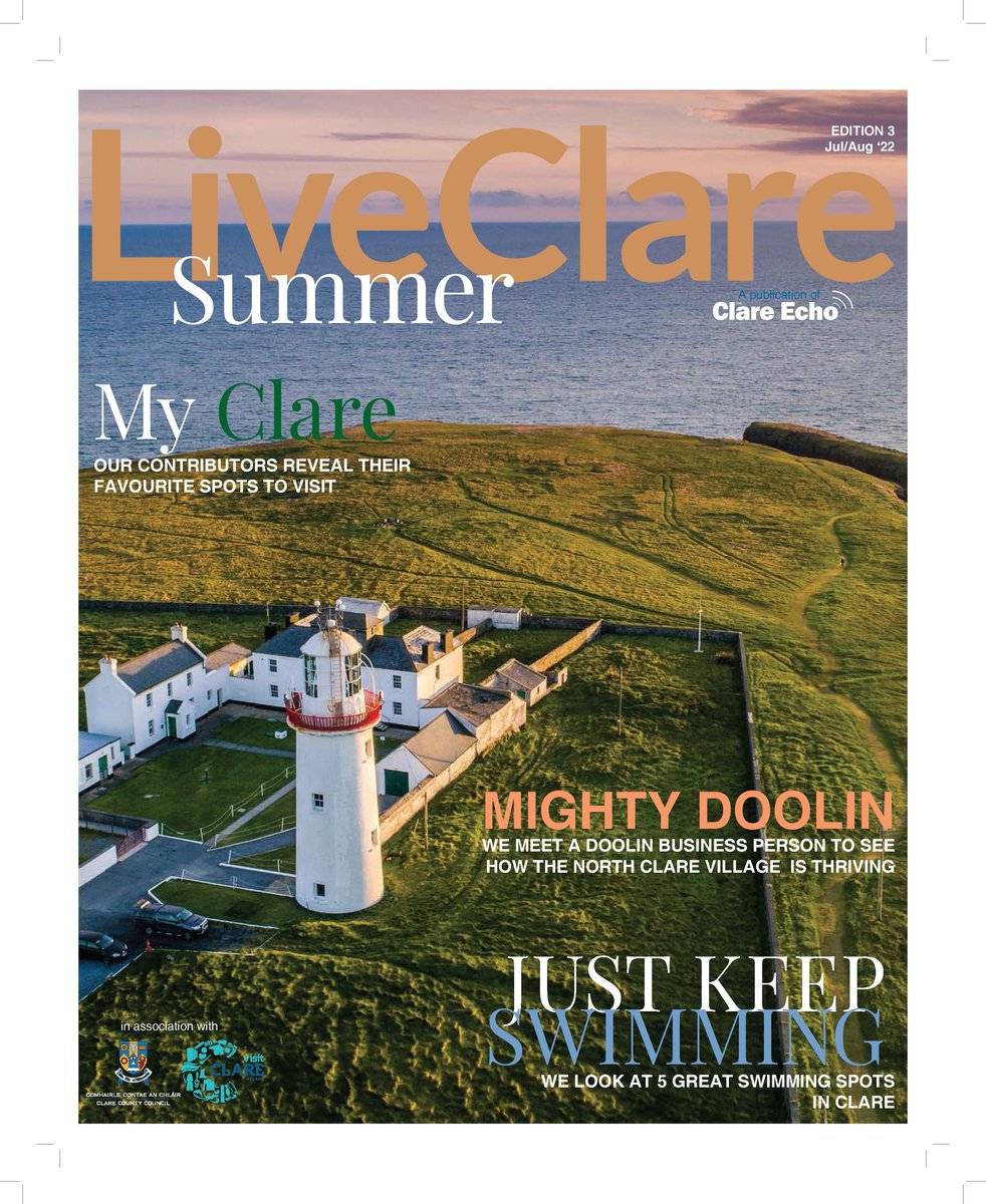 LoopHeadLH's tweet photo. We are delighted to be on the cover of Live #Clare! Check out the Summer Edition July - August 2022! ☀️

Also featuring @CliffsofMoherIE @aillwee @hylandsburren @Linnalla and much more!

@ClareEcho @ClareCoCo @ClareTourism @DiscoverIreland @wildatlanticIRL @TourismIreland https://t.co/lZD3t9kQKj