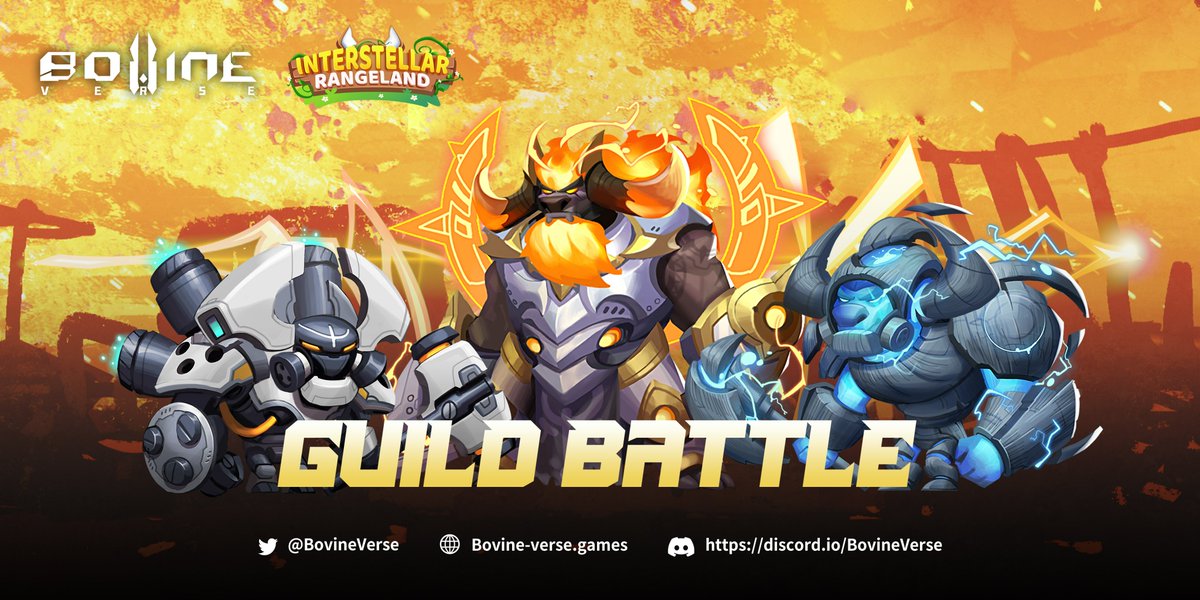 BovineVerse's tweet photo. Attention! Guild Battle will start in less than 10 minutes

⏰12 PM UTC, July 22

🦾How about we star game and prepare right now?
🎮https://t.co/dkJ8GRWU1S

⚠️Losing guild will pay 30% tax to your opponent #GameFi https://t.co/CcHu4UBO4O