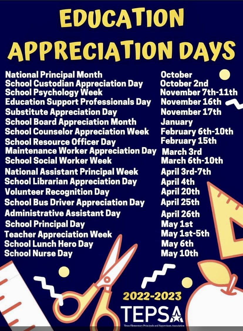 Appreciation Days as we’re planning for the upcoming year