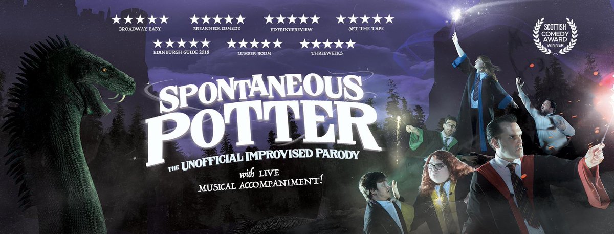 Spontaneous Potter: The Unofficial Improvised Parody is coming to the Edinburgh Fringe Festival!

August 3rd - 29th (not 4th)

5pm (1hr)

At the <a href="/Gildedballoon/">Gilded Balloon</a> Teviot Debating Hall!

16+ show, tickets here:

tickets.edfringe.com/whats-on#q=%22…
