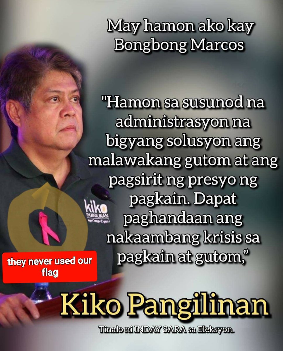 Dominik73792556's tweet photo. ilang taon Kang binigyan nmin Ng chance na mkapasok sa senado Kiko nung time na napaikot nyupa kmi sa inyung mga kamay !!!Peru may ngawa ka ba??Sana Nung senador Kapa pinatunayan monang krapat dpat ka sa mga boto nmin !!!never again to dilawans !!!!
Hayuk sa kapangyarihan !!!! https://t.co/VXtmqjA5lF
